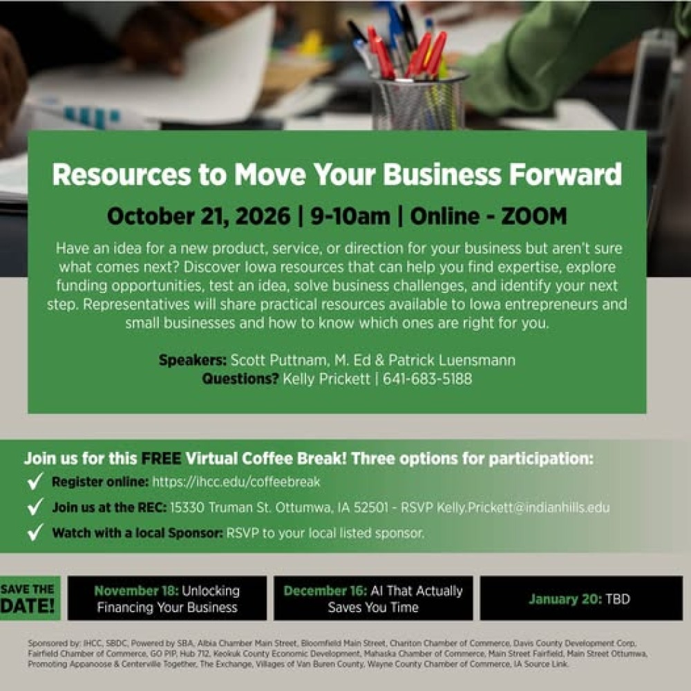 Virtual Coffee Break: Resources to Move Your Business Forward photo